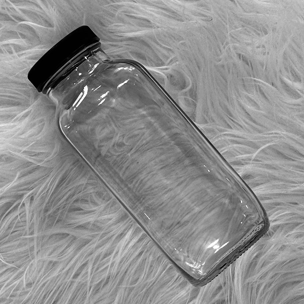 16oz Glass Juice Bottles with Lids | Reusable Vintage Glass Drinking Bottles
