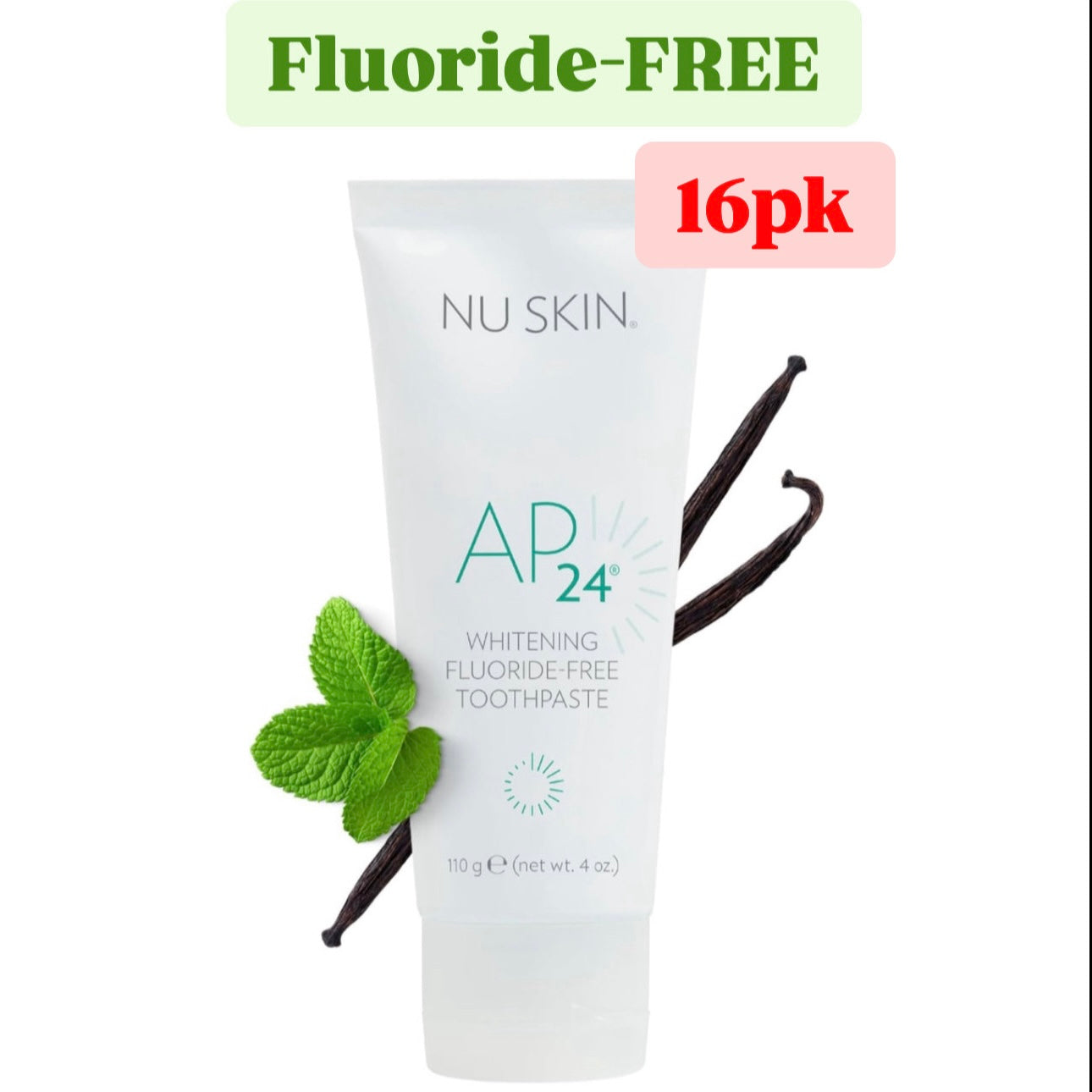 NU Skin Ap24 Whitening Fluoride-FREE Toothpaste Full Size 16pk | Nuskin Ap 24 | exp: 01/2026