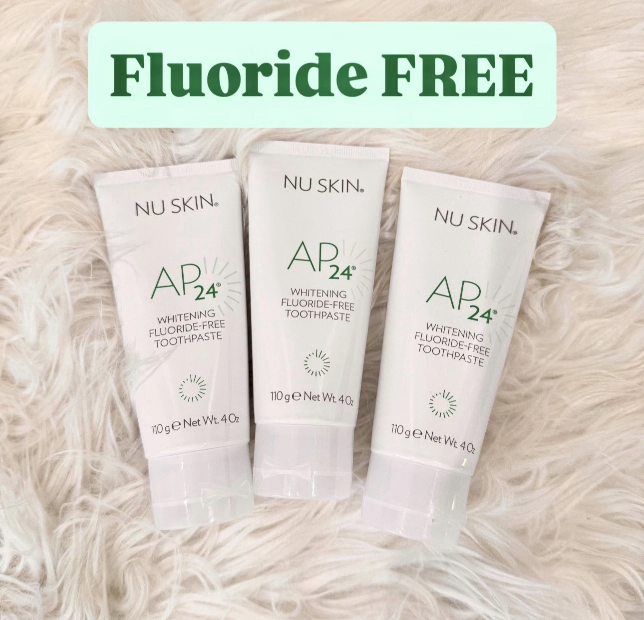 NU Skin Ap24 Whitening Fluoride-FREE Toothpaste Full Size 3pk