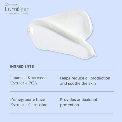 Deep-cleansing LumiSpa gel for oily skin with ageLOC technology