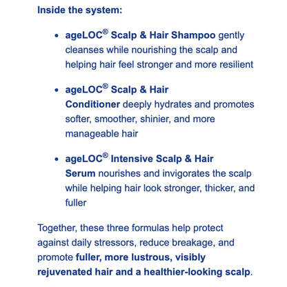 Nu Skin NuSkin ageLOC Scalp & Hair System, Set of 3 (Shampoo/Conditioner/Serum)